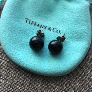 Tiffany & Co onyx stud earrings.